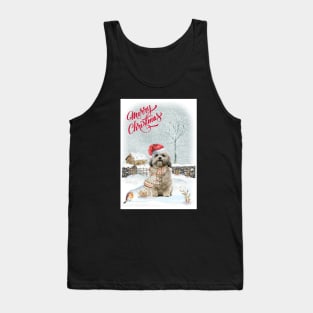 Shih Tzu Merry Christmas Santa Dog Tank Top